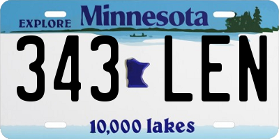 MN license plate 343LEN