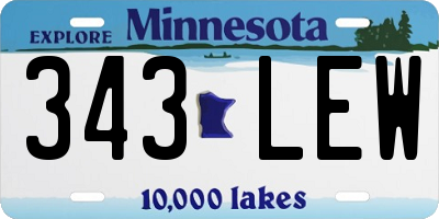 MN license plate 343LEW