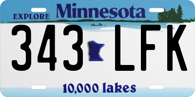 MN license plate 343LFK