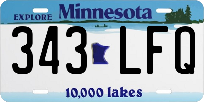 MN license plate 343LFQ