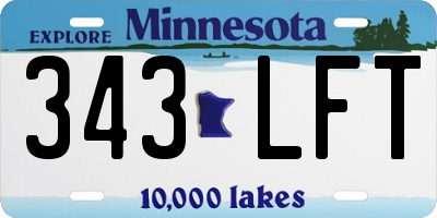 MN license plate 343LFT
