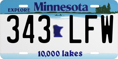 MN license plate 343LFW