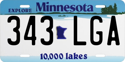 MN license plate 343LGA