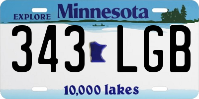 MN license plate 343LGB