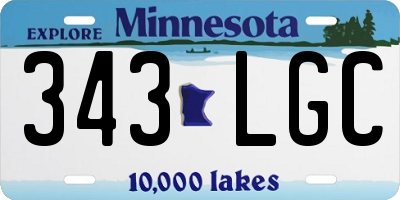 MN license plate 343LGC
