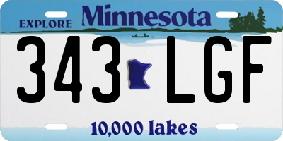 MN license plate 343LGF