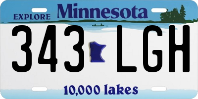 MN license plate 343LGH