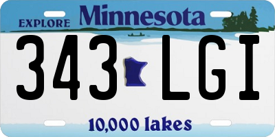 MN license plate 343LGI