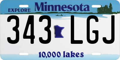 MN license plate 343LGJ