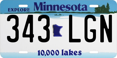 MN license plate 343LGN