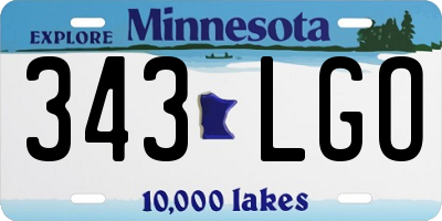 MN license plate 343LGO