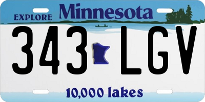 MN license plate 343LGV