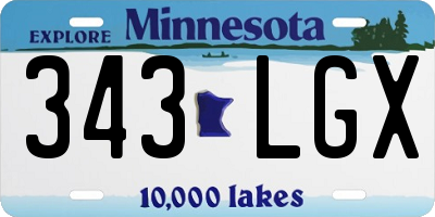 MN license plate 343LGX