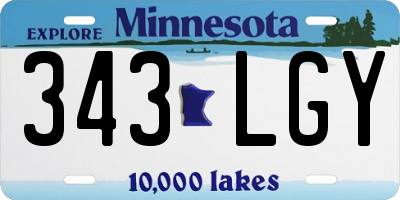 MN license plate 343LGY
