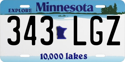 MN license plate 343LGZ