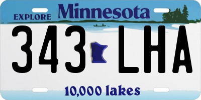 MN license plate 343LHA