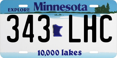 MN license plate 343LHC