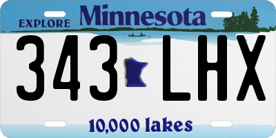 MN license plate 343LHX