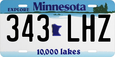 MN license plate 343LHZ