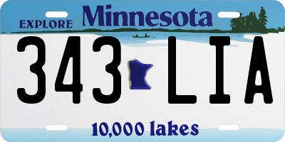 MN license plate 343LIA