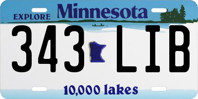 MN license plate 343LIB