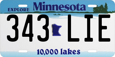 MN license plate 343LIE