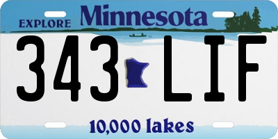 MN license plate 343LIF