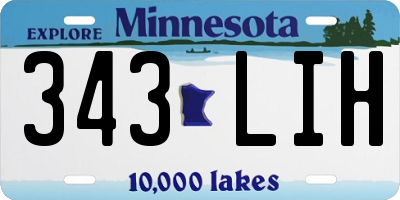 MN license plate 343LIH