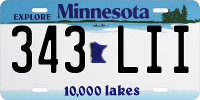MN license plate 343LII