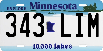 MN license plate 343LIM