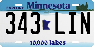 MN license plate 343LIN