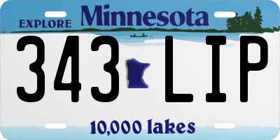 MN license plate 343LIP