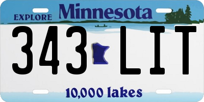 MN license plate 343LIT