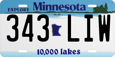 MN license plate 343LIW