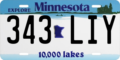 MN license plate 343LIY