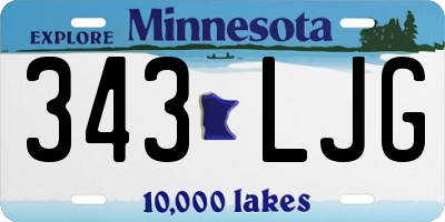 MN license plate 343LJG