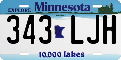 MN license plate 343LJH