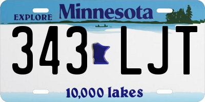 MN license plate 343LJT