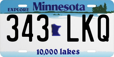 MN license plate 343LKQ