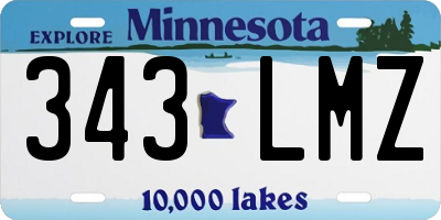 MN license plate 343LMZ