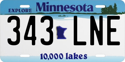 MN license plate 343LNE