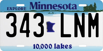 MN license plate 343LNM
