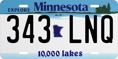 MN license plate 343LNQ