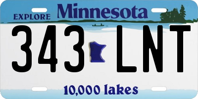 MN license plate 343LNT