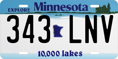 MN license plate 343LNV