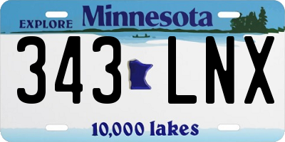MN license plate 343LNX