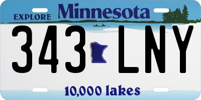 MN license plate 343LNY