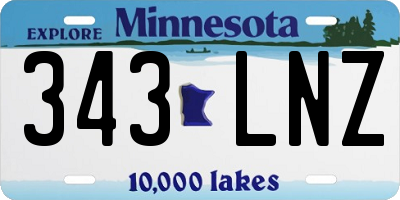 MN license plate 343LNZ