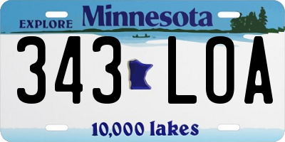 MN license plate 343LOA