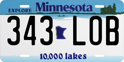 MN license plate 343LOB